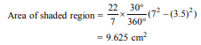 In figure-2 PQ and AB are two arcs of concentric circles of radii 7 cm and 3.5 cm resp., with